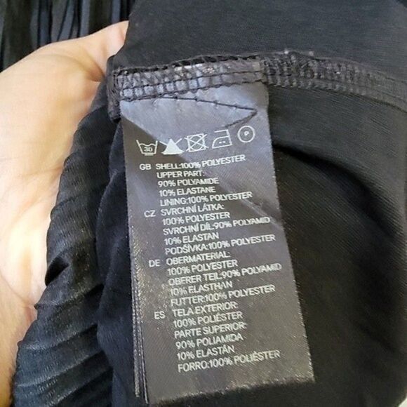 H&M Black Pleated Cocktail Party Dress Size Small - Picture 6 of 12